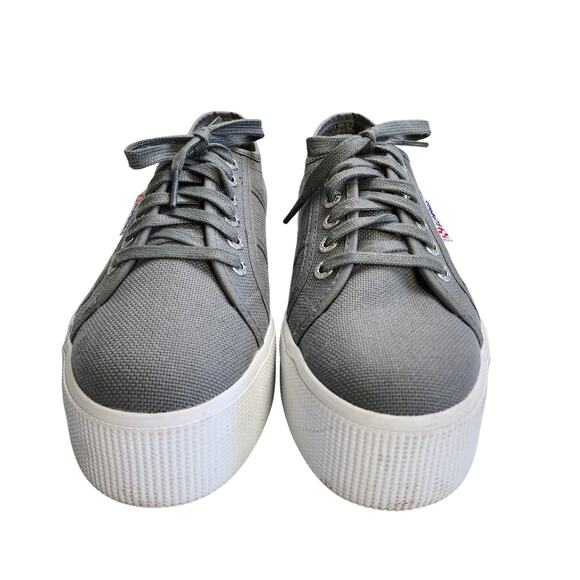 Superga Womens Acotw Linea Up and Down Platform Sneakers Size US 8 Gray Lace Up - Picture 4 of 11